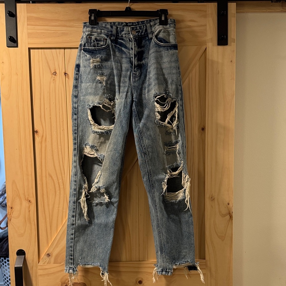 Fashion Nova Distressed Blue Jeans